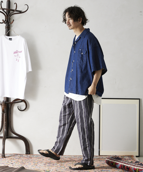 JOURNAL STANDARD relume(ジャーナルスタンダード レリューム)の「マルチストライプ リネンイージーパンツ(その他パンツ・メンズ・ベージュ/グレー/ブラウン・MEDIUM/LARGE)」の10枚目の写真