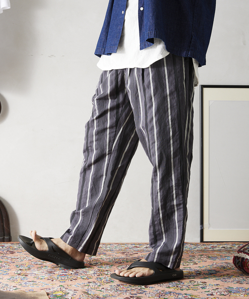 JOURNAL STANDARD relume(ジャーナルスタンダード レリューム)の「マルチストライプ リネンイージーパンツ(その他パンツ・メンズ・ベージュ/グレー/ブラウン・MEDIUM/LARGE)」の12枚目の写真