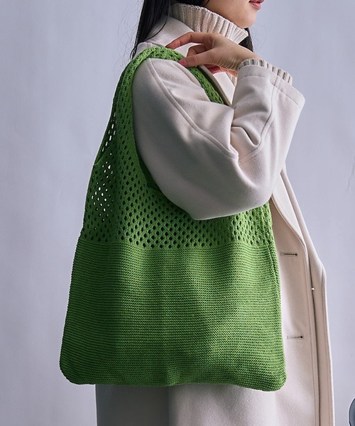 MAISON BREEZE（メゾンブリーズ）の「【MAISON BREEZE】ニットトートバッグ SCCH108（トートバッグ・レディース・ブラウン/ブルー/グリーン/ホワイト/ブラック/ベージュ・FREE）」の5枚目の写真