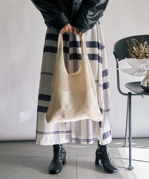 MAISON BREEZE（メゾンブリーズ）の「【MAISON BREEZE】ニットトートバッグ SCCH108（トートバッグ・レディース・ブラウン/ブルー/グリーン/ホワイト/ブラック/ベージュ・FREE）」の20枚目の写真