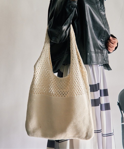 MAISON BREEZE（メゾンブリーズ）の「【MAISON BREEZE】ニットトートバッグ SCCH108（トートバッグ・レディース・ブラウン/ブルー/グリーン/ホワイト/ブラック/ベージュ・FREE）」の19枚目の写真