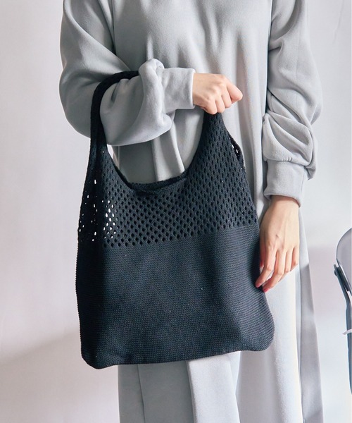 MAISON BREEZE（メゾンブリーズ）の「【MAISON BREEZE】ニットトートバッグ SCCH108（トートバッグ・レディース・ブラウン/ブルー/グリーン/ホワイト/ブラック/ベージュ・FREE）」の9枚目の写真