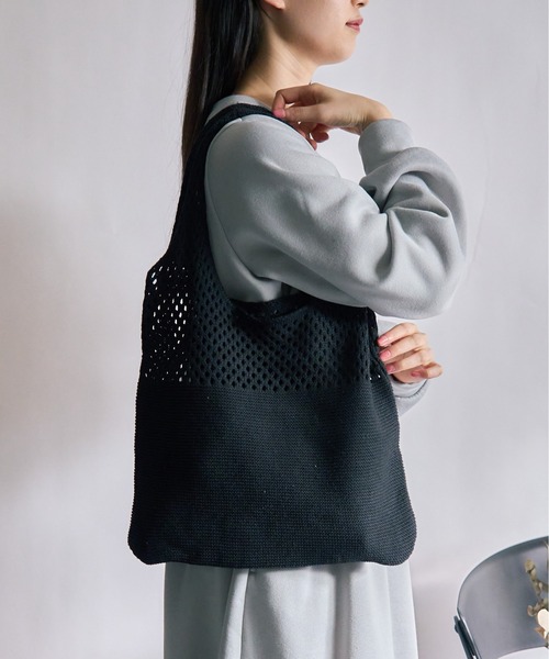 MAISON BREEZE（メゾンブリーズ）の「【MAISON BREEZE】ニットトートバッグ SCCH108（トートバッグ・レディース・ブラウン/ブルー/グリーン/ホワイト/ブラック/ベージュ・FREE）」の8枚目の写真