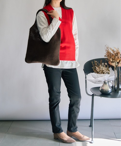 MAISON BREEZE（メゾンブリーズ）の「【MAISON BREEZE】ニットトートバッグ SCCH108（トートバッグ・レディース・ブラウン/ブルー/グリーン/ホワイト/ブラック/ベージュ・FREE）」の17枚目の写真