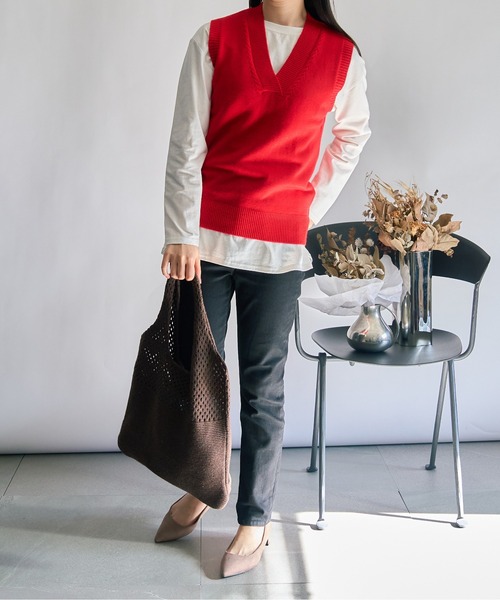 MAISON BREEZE（メゾンブリーズ）の「【MAISON BREEZE】ニットトートバッグ SCCH108（トートバッグ・レディース・ブラウン/ブルー/グリーン/ホワイト/ブラック/ベージュ・FREE）」の18枚目の写真