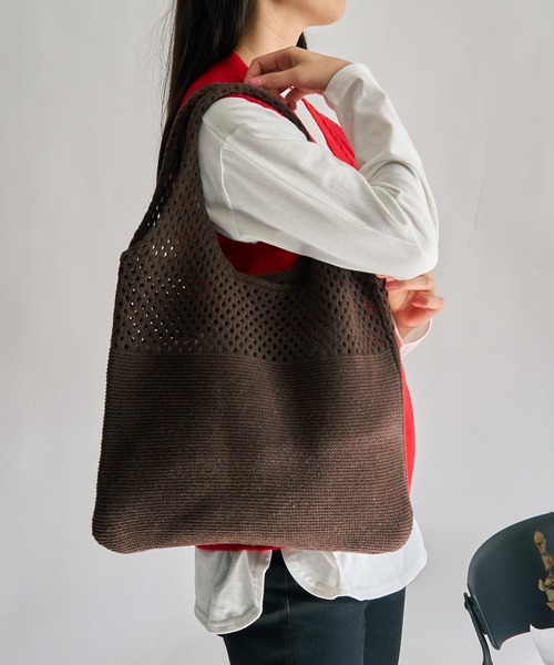 MAISON BREEZE（メゾンブリーズ）の「【MAISON BREEZE】ニットトートバッグ SCCH108（トートバッグ・レディース・ブラウン/ブルー/グリーン/ホワイト/ブラック/ベージュ・FREE）」の15枚目の写真