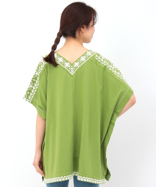 チチカカ（チチカカ）の「リサイクル素材ｘキカプリントチュニック（チュニック・レディース・ホワイト/パープル/グリーン・FREE）」の12枚目の写真