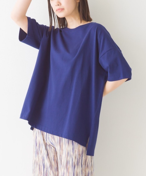 OMNES（オムネス）の「撥水加工ワイドT半袖シャツ（Tシャツ/カットソー・レディース・ベージュ/ネイビー/ブラック/ピンク/ホワイト・FREE）」の5枚目の写真