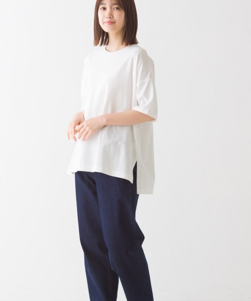 OMNES（オムネス）の「撥水加工ワイドT半袖シャツ（Tシャツ/カットソー・レディース・ベージュ/ネイビー/ブラック/ピンク/ホワイト・FREE）」の21枚目の写真