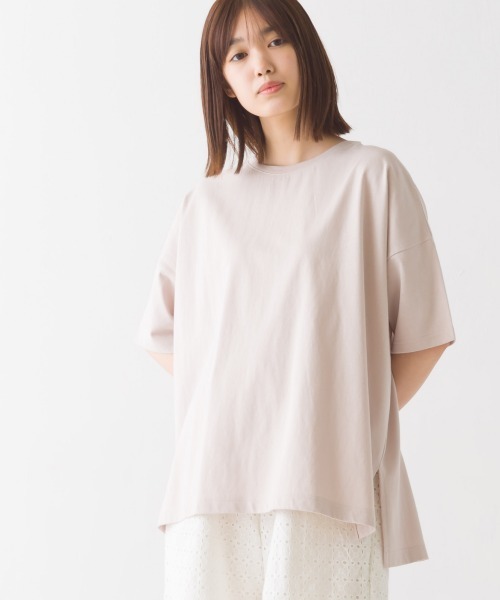 OMNES（オムネス）の「撥水加工ワイドT半袖シャツ（Tシャツ/カットソー・レディース・ベージュ/ネイビー/ブラック/ピンク/ホワイト・FREE）」の15枚目の写真