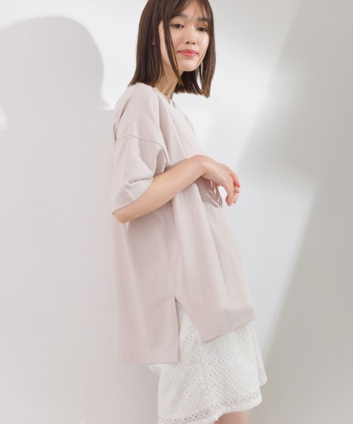 OMNES（オムネス）の「撥水加工ワイドT半袖シャツ（Tシャツ/カットソー・レディース・ベージュ/ネイビー/ブラック/ピンク/ホワイト・FREE）」の11枚目の写真