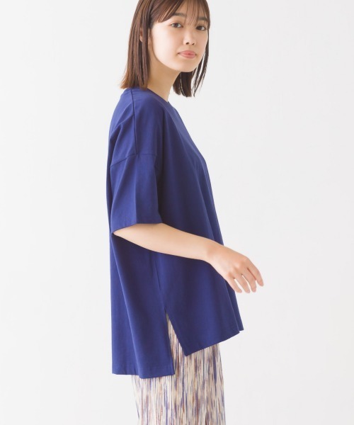 OMNES（オムネス）の「撥水加工ワイドT半袖シャツ（Tシャツ/カットソー・レディース・ベージュ/ネイビー/ブラック/ピンク/ホワイト・FREE）」の9枚目の写真