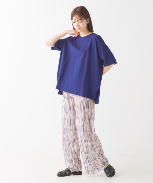 OMNES（オムネス）の「撥水加工ワイドT半袖シャツ（Tシャツ/カットソー・レディース・ベージュ/ネイビー/ブラック/ピンク/ホワイト・FREE）」の7枚目の写真