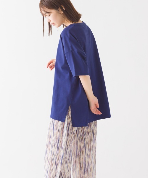 OMNES（オムネス）の「撥水加工ワイドT半袖シャツ（Tシャツ/カットソー・レディース・ベージュ/ネイビー/ブラック/ピンク/ホワイト・FREE）」の6枚目の写真