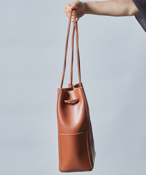 レザー巾着バッグ SETUP7（セットアップセブン）の「【SETUP7】】PUレザー巾着