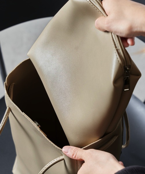 レザー巾着バッグ SETUP7（セットアップセブン）の「【SETUP7】】PUレザー巾着