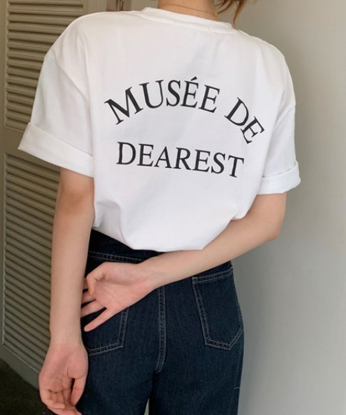 everycoco(エブリーココ)の「バックロゴドロップショルダーTシャツ(Tシャツ/カットソー・レディース・ホワイト/イエロー/グレー・FREE)」の1枚目の写真