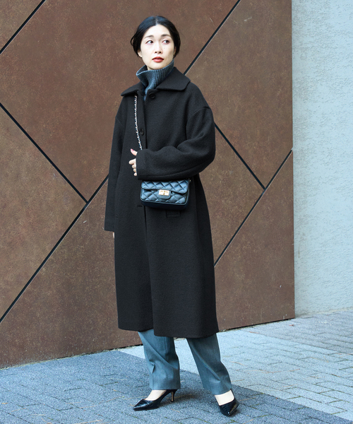 journal standard L'essage（ジャーナルスタンダードレサージュ）の「ピュアウールブークレコート（その他アウター・レディース・ブラック/ナチュラル/パープル系その他/イエロー系その他・FREE）」の5枚目の写真