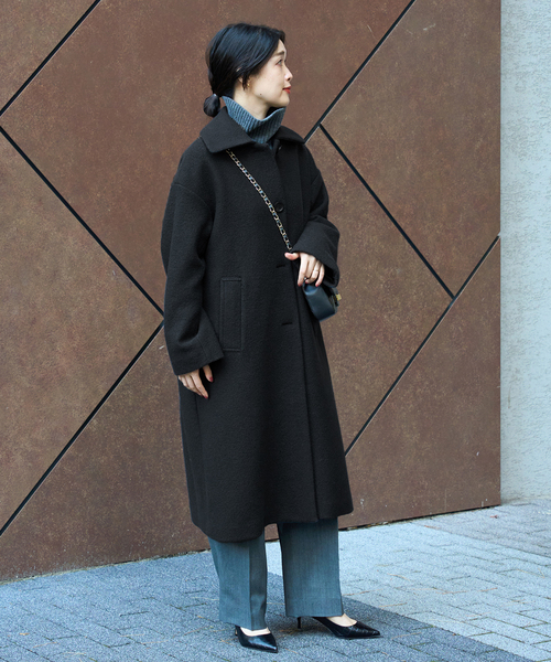 journal standard L'essage（ジャーナルスタンダードレサージュ）の「ピュアウールブークレコート（その他アウター・レディース・ブラック/ナチュラル/パープル系その他/イエロー系その他・FREE）」の6枚目の写真