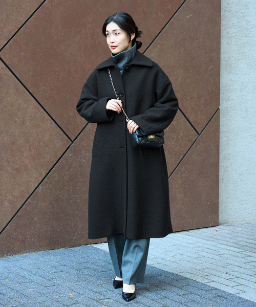 journal standard L'essage（ジャーナルスタンダードレサージュ）の「ピュアウールブークレコート（その他アウター・レディース・ブラック/ナチュラル/パープル系その他/イエロー系その他・FREE）」の7枚目の写真