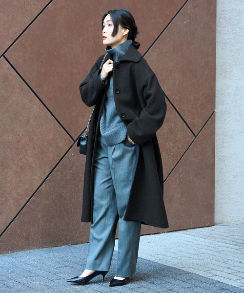 journal standard L'essage（ジャーナルスタンダードレサージュ）の「ピュアウールブークレコート（その他アウター・レディース・ブラック/ナチュラル/パープル系その他/イエロー系その他・FREE）」の8枚目の写真