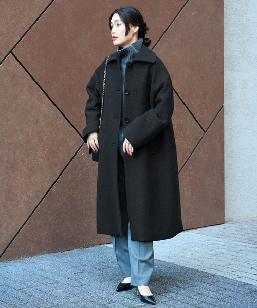 journal standard L'essage（ジャーナルスタンダードレサージュ）の「ピュアウールブークレコート（その他アウター・レディース・ブラック/ナチュラル/パープル系その他/イエロー系その他・FREE）」の9枚目の写真