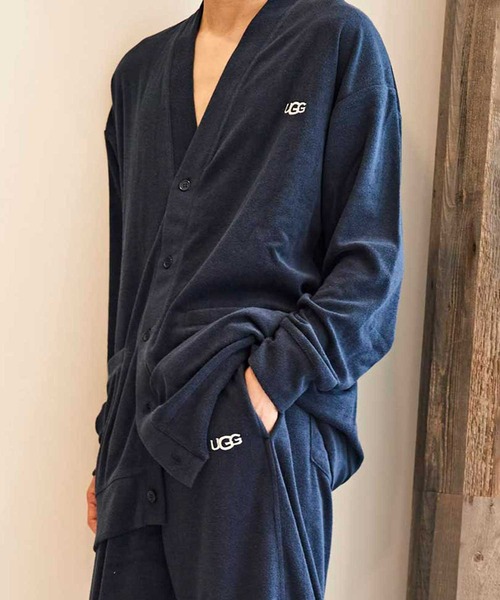 UGG（アグ）の「UGG@mos パイルカーディガン / アグ パイルカーディガン（ルームウェア/パジャマ・メンズ・ネイビー/グレー・M/L）」の5枚目の写真