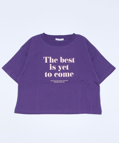 ehka sopo（エヘカソポ）の「クロップド丈ロゴTシャツ（Tシャツ/カットソー・レディース・オフホワイト/オレンジ/パープル/ブラック・ﾌﾘ-）」の4枚目の写真