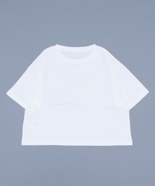 ehka sopo（エヘカソポ）の「クロップド丈ロゴTシャツ（Tシャツ/カットソー・レディース・オフホワイト/オレンジ/パープル/ブラック・ﾌﾘ-）」の5枚目の写真