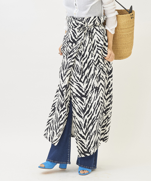 plage(プラージュ)の「【JANE SMITH/ジェーンスミス】ZEBRA WRAP スカート◆(スカート・レディース・ホワイト/ブラウン・38/36)」の1枚目の写真
