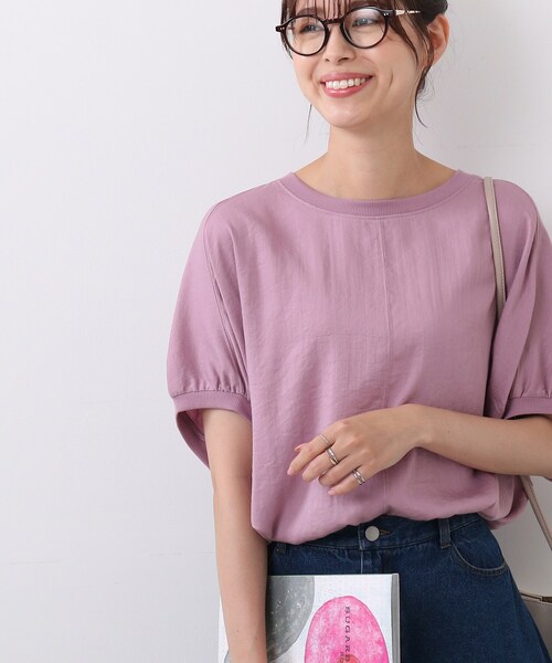 DRESKIP（ドレスキップ）の「◆【追加生産】イージーケア リブ切り替えブラウス（シャツ/ブラウス・レディース・オフホワイト/ブラック/ブラウン系/ナチュラル/ピンク系/ライトブルー・00）」の6枚目の写真