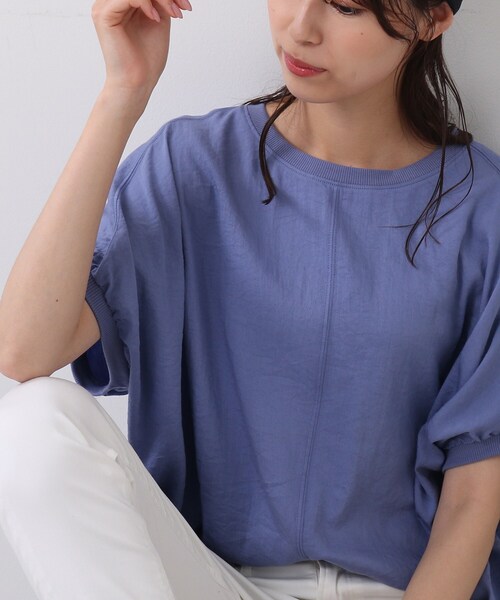 DRESKIP（ドレスキップ）の「◆【追加生産】イージーケア リブ切り替えブラウス（シャツ/ブラウス・レディース・オフホワイト/ブラック/ブラウン系/ナチュラル/ピンク系/ライトブルー・00）」の5枚目の写真