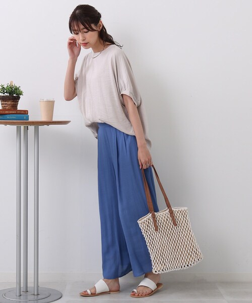 DRESKIP（ドレスキップ）の「◆【追加生産】イージーケア リブ切り替えブラウス（シャツ/ブラウス・レディース・オフホワイト/ブラック/ブラウン系/ナチュラル/ピンク系/ライトブルー・00）」の13枚目の写真