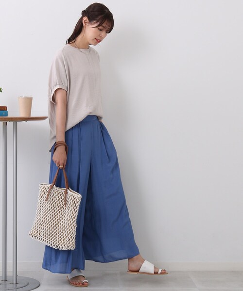 DRESKIP（ドレスキップ）の「◆【追加生産】イージーケア リブ切り替えブラウス（シャツ/ブラウス・レディース・オフホワイト/ブラック/ブラウン系/ナチュラル/ピンク系/ライトブルー・00）」の8枚目の写真