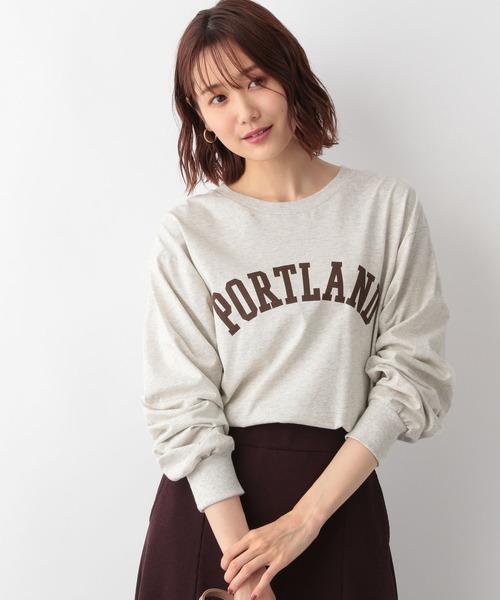 GLOBAL WORK（グローバルワーク）の「ヘビロッTプリント長袖/281743（Tシャツ/カットソー・レディース・グレー/オフホワイト/ホワイト系その他4/ホワイト系その他5/ホワイト系その他7/その他3・MEDIUM/LARGE）」の5枚目の写真