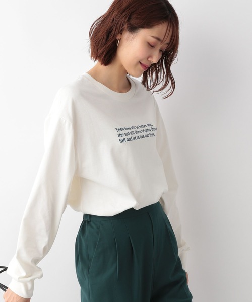 GLOBAL WORK（グローバルワーク）の「ヘビロッTプリント長袖/281743（Tシャツ/カットソー・レディース・グレー/オフホワイト/ホワイト系その他4/ホワイト系その他5/ホワイト系その他7/その他3・MEDIUM/LARGE）」の4枚目の写真