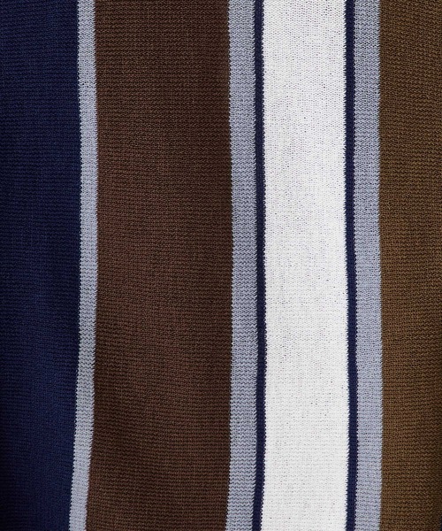 EMMA CLOTHES（エマクローズ）の「ランダムストライプルーズポロニットカーディガン EMMA CLOTHES（カーディガン/ボレロ・メンズ・ネイビー/グリーン/アイボリー/チャコール/ベージュ・L/M）」の21枚目の写真