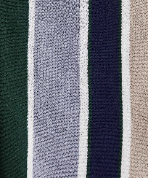 EMMA CLOTHES（エマクローズ）の「ランダムストライプルーズポロニットカーディガン EMMA CLOTHES（カーディガン/ボレロ・メンズ・ネイビー/グリーン/アイボリー/チャコール/ベージュ・L/M）」の22枚目の写真