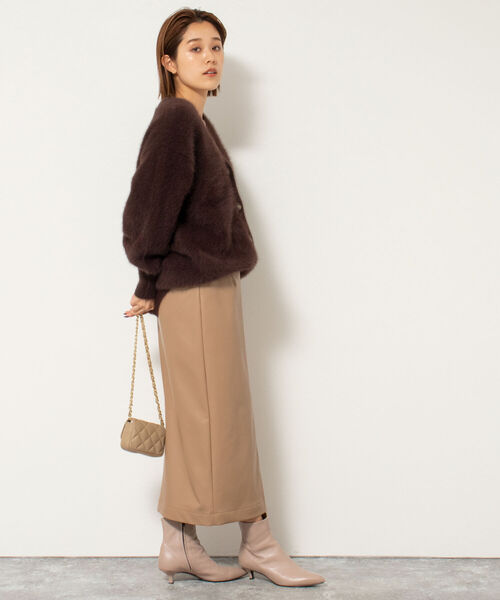 NOLLEY’S Sophi(ノーリーズソフィ)の「フェイクレザーハイウエストタイトスカート(スカート・レディース・ブラック/ベージュ・38/36)」の10枚目の写真