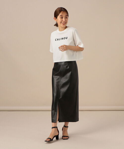 NOLLEY’S Sophi(ノーリーズソフィ)の「フェイクレザーハイウエストタイトスカート(スカート・レディース・ブラック/ベージュ・38/36)」の18枚目の写真