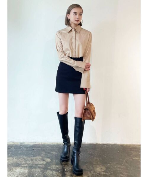 EMODA（エモダ）の「サイドゴアミドルブーツ（ブーツ・レディース・ブラック/アイボリー・SMALL/MEDIUM/LARGE）」の9枚目の写真