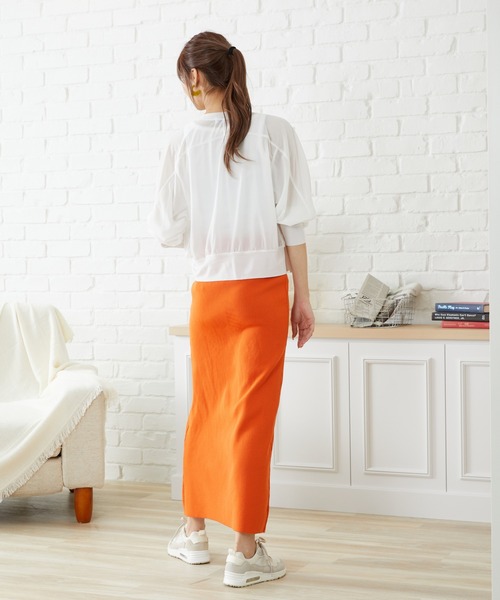 acro(アクロ)の「2WAYカラーロングタイトスカート/AC1466(スカート・レディース・ブラック/ピンク/オレンジ/グリーン・フリ-)」の11枚目の写真