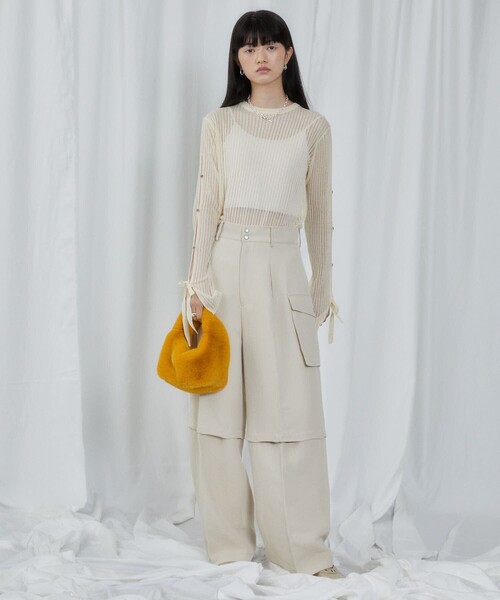 Firsthand（ファーストハンド）の「Firsthand/ファーストハンド スリットスリーブシアーニット（ニット/セーター・レディース・ブラック/オフホワイト/ブルー/ラベンダー・FREE）」の11枚目の写真