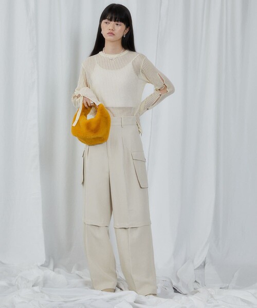 Firsthand（ファーストハンド）の「Firsthand/ファーストハンド スリットスリーブシアーニット（ニット/セーター・レディース・ブラック/オフホワイト/ブルー/ラベンダー・FREE）」の12枚目の写真