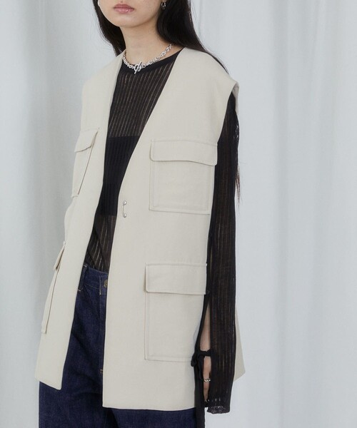 Firsthand（ファーストハンド）の「Firsthand/ファーストハンド スリットスリーブシアーニット（ニット/セーター・レディース・ブラック/オフホワイト/ブルー/ラベンダー・FREE）」の17枚目の写真