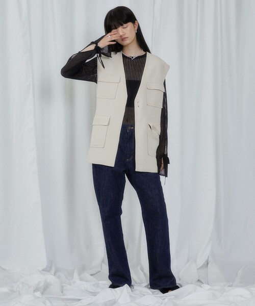 Firsthand（ファーストハンド）の「Firsthand/ファーストハンド スリットスリーブシアーニット（ニット/セーター・レディース・ブラック/オフホワイト/ブルー/ラベンダー・FREE）」の18枚目の写真