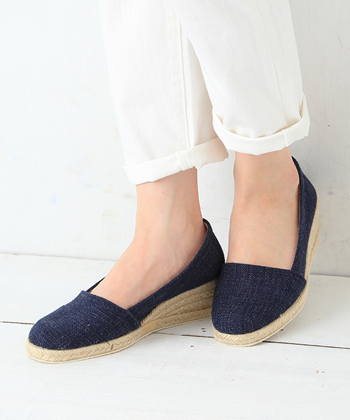 B:MING by BEAMS（ビーミングバイビームス）の「○ALBEROLA / ジュートウェッジ （サンダル・レディース・ネイビー/ベージュ/イエロー/グリーン系カモフラージュ・36/35/38/37）」の3枚目の写真