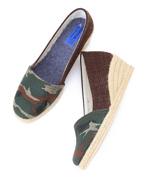 B:MING by BEAMS（ビーミングバイビームス）の「○ALBEROLA / ジュートウェッジ （サンダル・レディース・ネイビー/ベージュ/イエロー/グリーン系カモフラージュ・36/35/38/37）」の8枚目の写真