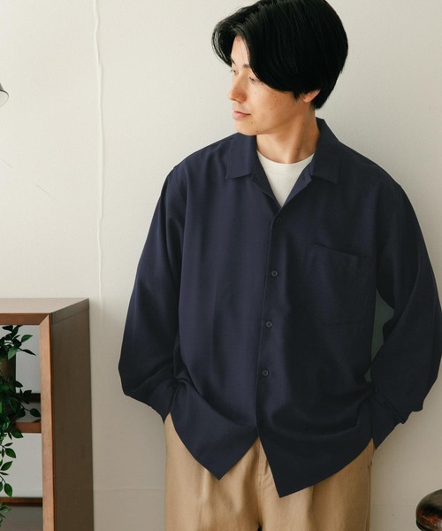 ITEMS URBANRESEARCH（アイテムズ アーバンリサーチ）の「オープンカラーシャツ（シャツ/ブラウス・メンズ・ブラウン/ネイビー/レッド系その他・MEDIUM/LARGE）」の2枚目の写真