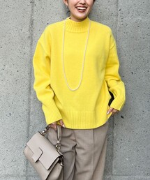 MUSICカシミヤ混ハイネックプルオーバーニット